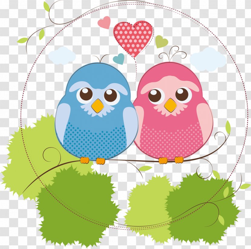 Owl Lovebird Clip Art - Branch - Vector Circle The Branches Lovebirds Transparent PNG