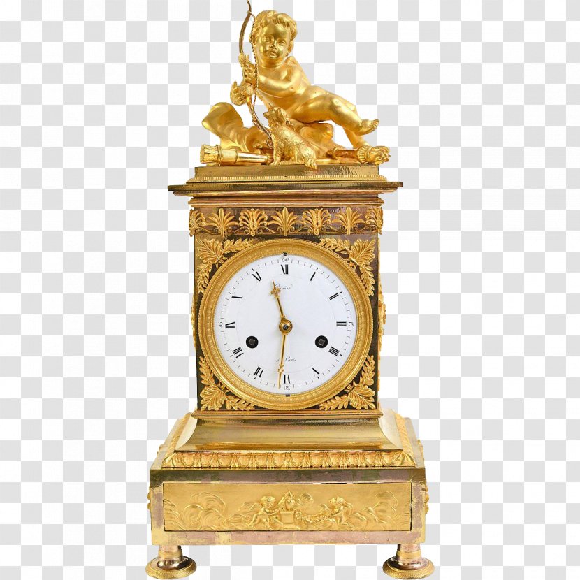 French Empire Mantel Clock Ormolu Bronze - Fireplace - Pocket Watch Transparent PNG
