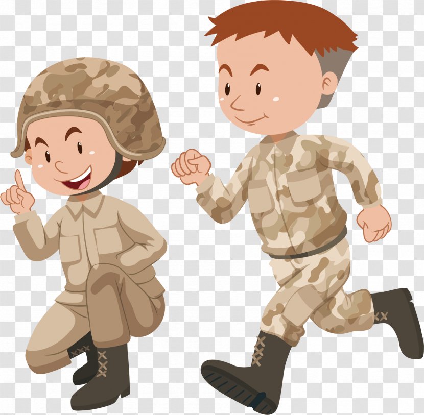 Royalty-free Stock Photography Illustration - Boy - Running Soldiers Transparent PNG