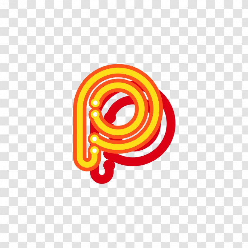 Letter Yellow All Caps - Spiral - Fluorescent P Transparent PNG