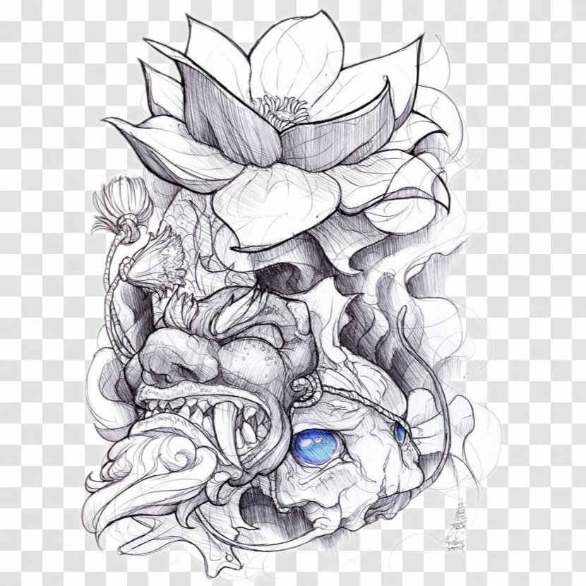 Sleeve Tattoo Irezumi Drawing Flash - Flower - Frame Transparent PNG