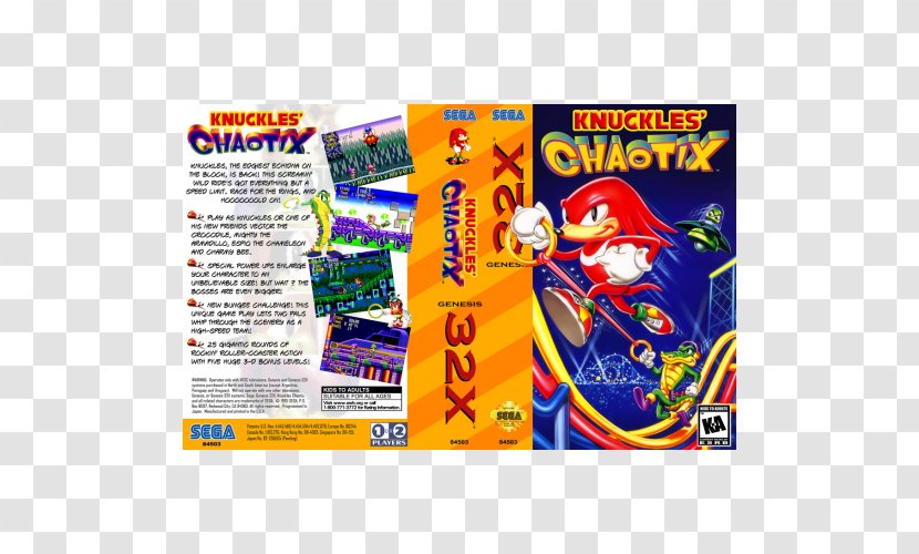 Knuckles' Chaotix Sonic & Knuckles Heroes Virtua Fighter Tails - Mega Drive - Family Shoping Transparent PNG