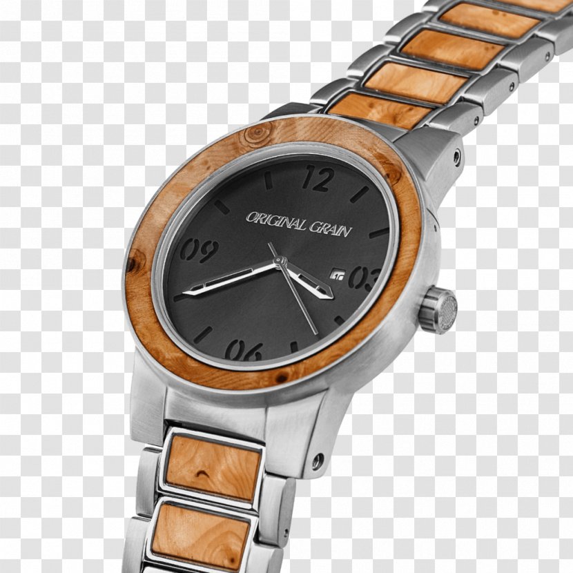 Stainless Steel Burl Brand Wood - Strap Transparent PNG