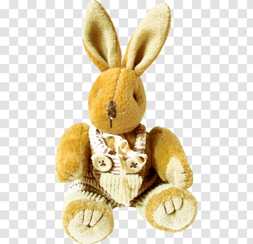 Easter Bunny Hare Stuffed Toy Rabbit - Plush - Yellow Transparent PNG
