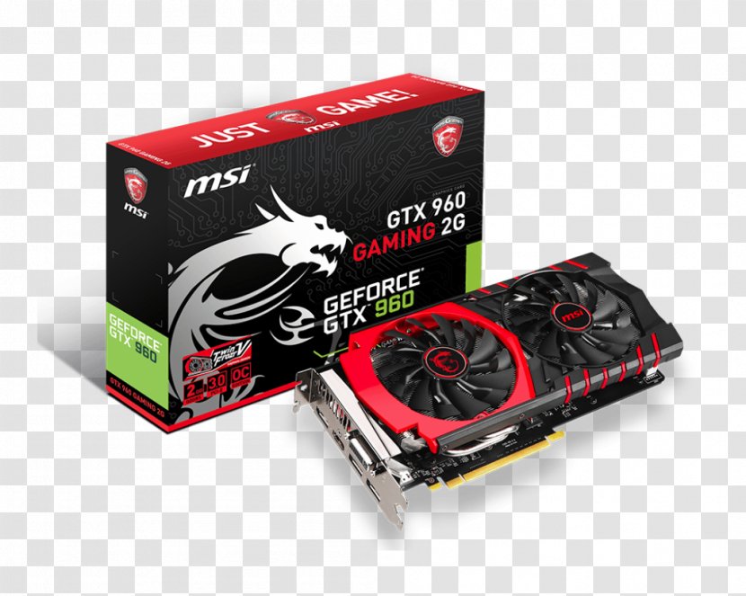 Graphics Cards & Video Adapters MSI GTX 960 GAMING 2G Nvidia GeForce 2GB GDDR5 PCI Express 3. 英伟达精视GTX - Electronic Device Transparent PNG