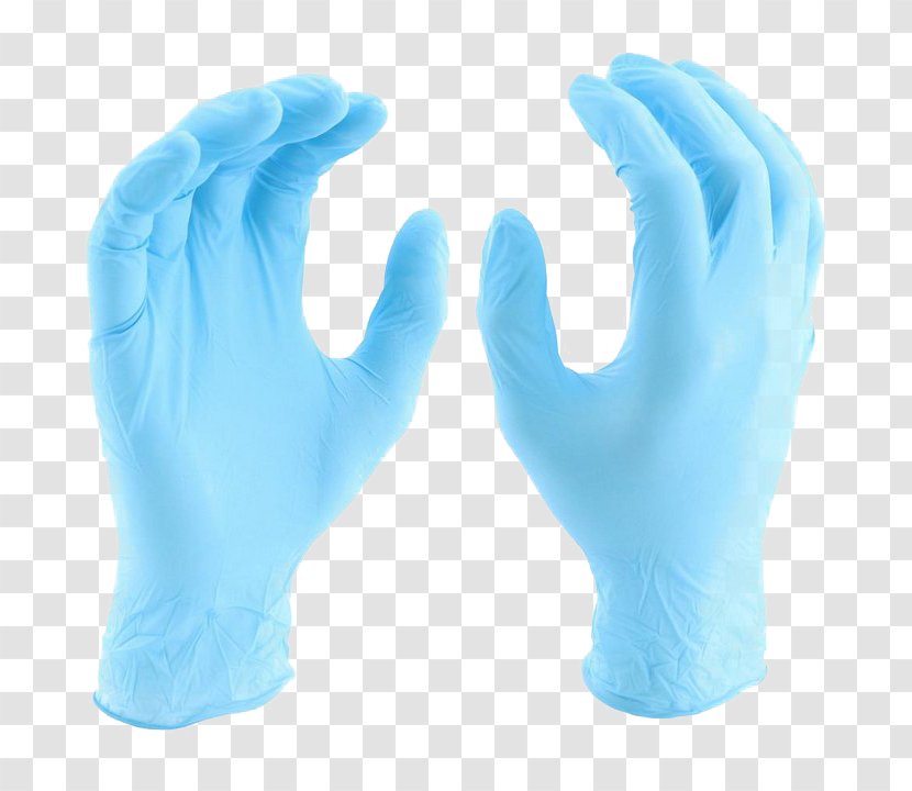 Rubber Glove - Blue - Finger Hand Transparent PNG