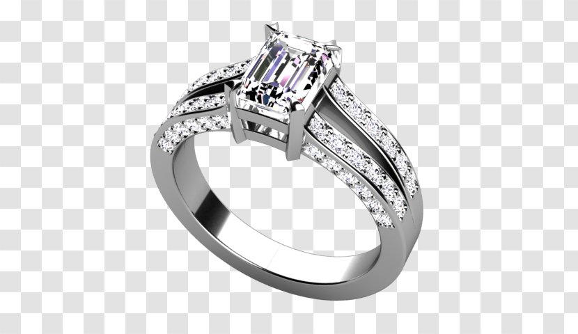 Engagement Ring Diamond Jewellery - Ruby - Split Shank Settings Transparent PNG