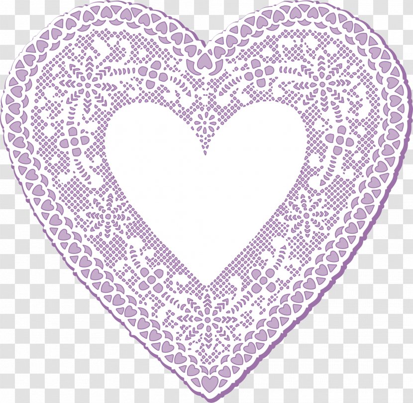 Lace Heart Stock Photography Clip Art - Silhouette - Purple Love Transparent PNG
