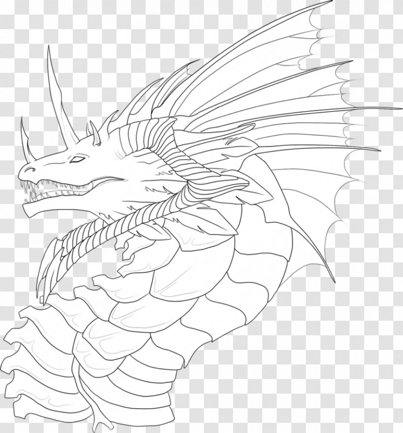 Line Art Drawing /m/02csf Black - Dragon Transparent PNG