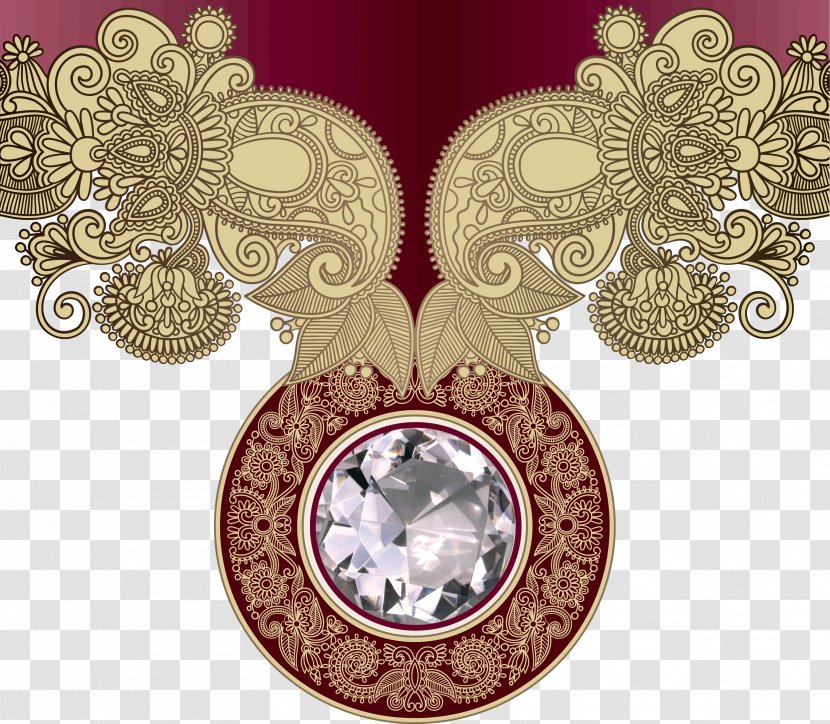 Jewellery Diamond Ornament Pattern - Royaltyfree - Vector Retro Invitations Creative Transparent PNG