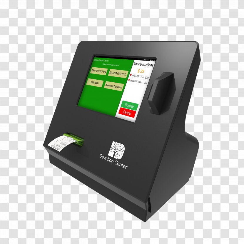 Donation Fundraising Kiosk - Touchscreen - Card Reader Transparent PNG