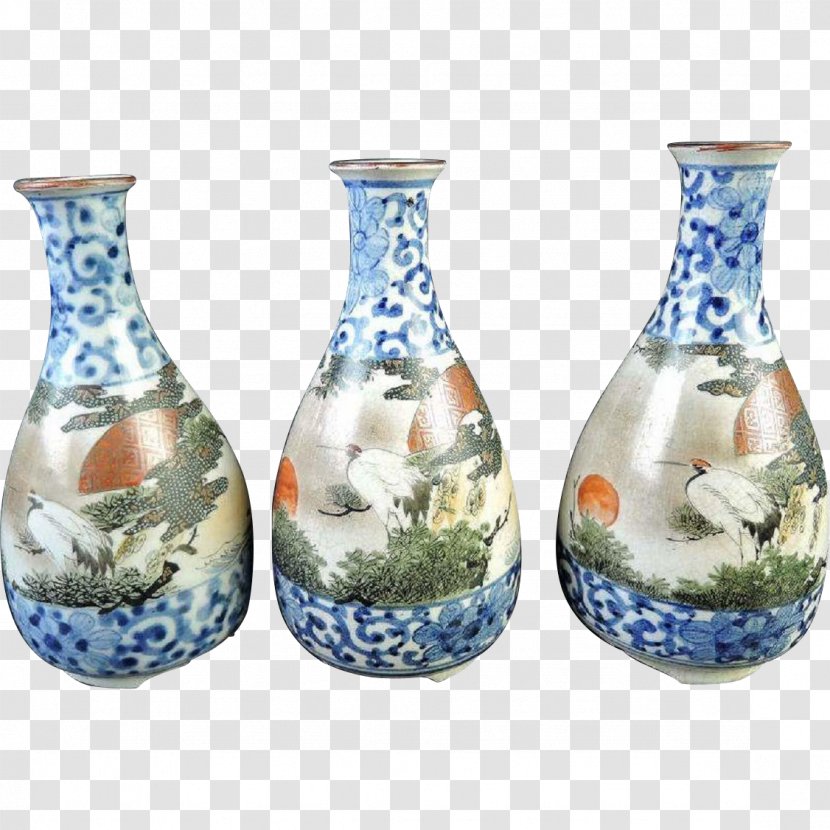 Sake Set Ceramic Kutani Ware Japanese Cuisine - Vase Transparent PNG