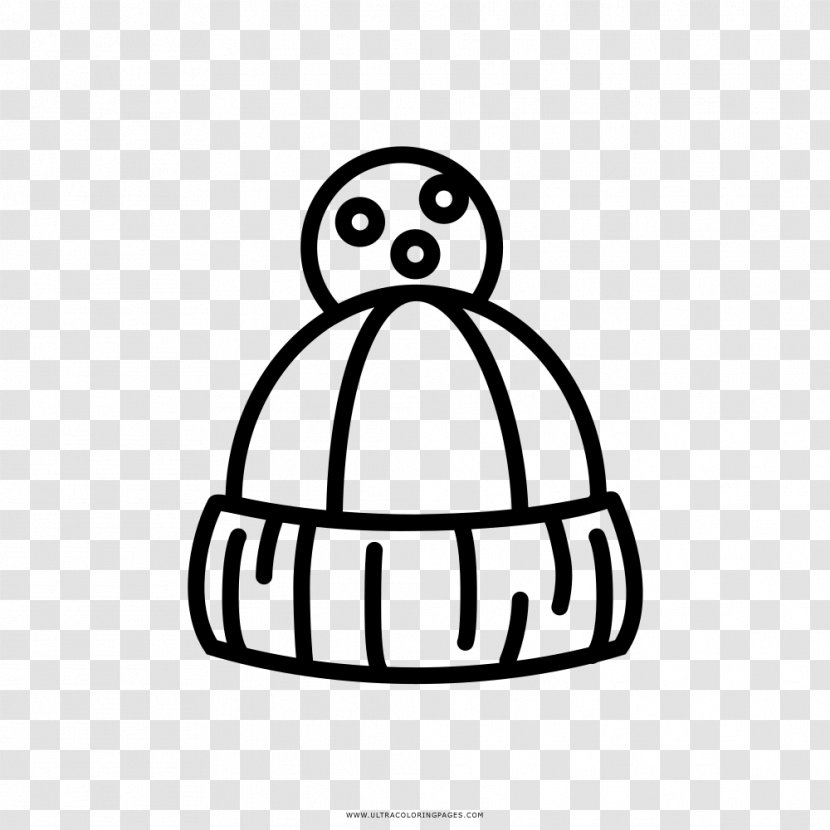 Coloring Book Drawing Bonnet Black And White - Smiley - Santa Claus Transparent PNG