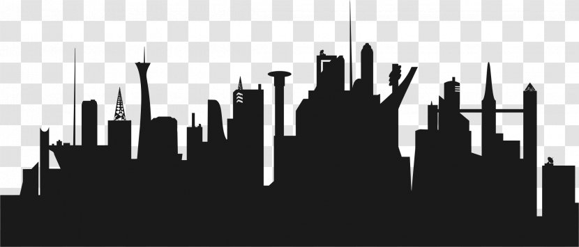 Cities: Skylines Future Clip Art - Black And White - Futuristic City Cliparts Transparent PNG