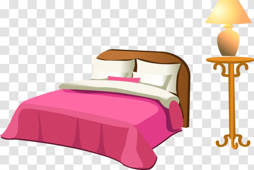 Table Nightstand Bed - Magenta - And Lamps Transparent PNG
