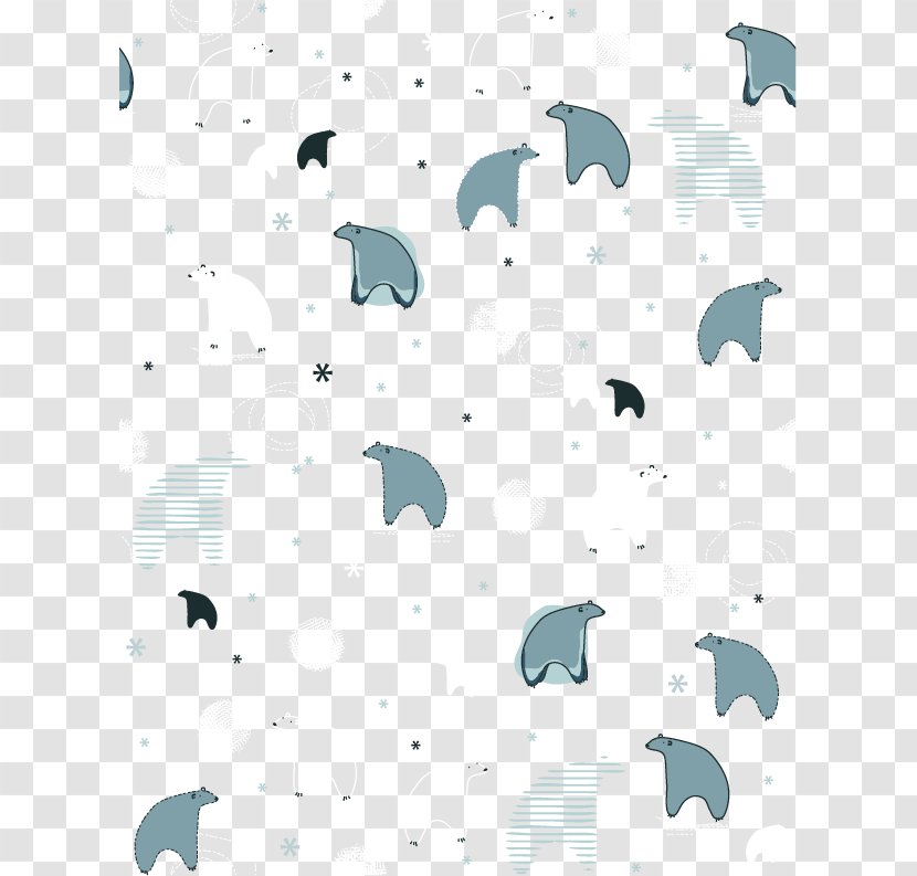 Polar Bear Cartoon Shading - Silhouette - Fresh Background Vector Material Transparent PNG