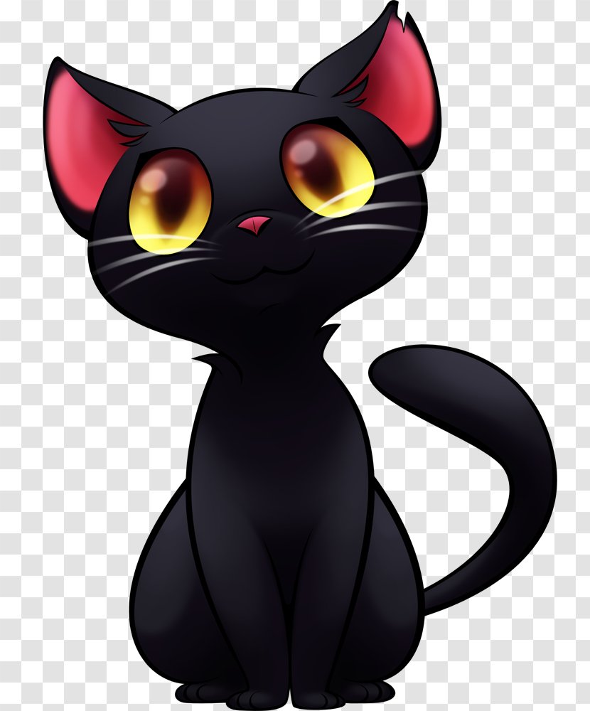 Black Cat Kitten Cartoon Clip Art Transparent PNG