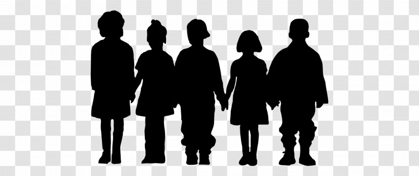 Silhouette Drawing Clip Art - Black And White - Children Playing Transparent PNG