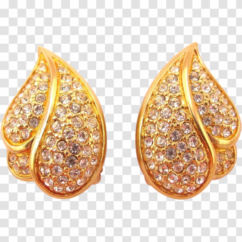 Earring Swarovski AG Imitation Gemstones & Rhinestones Bling-bling Diamond - Leaf Transparent PNG