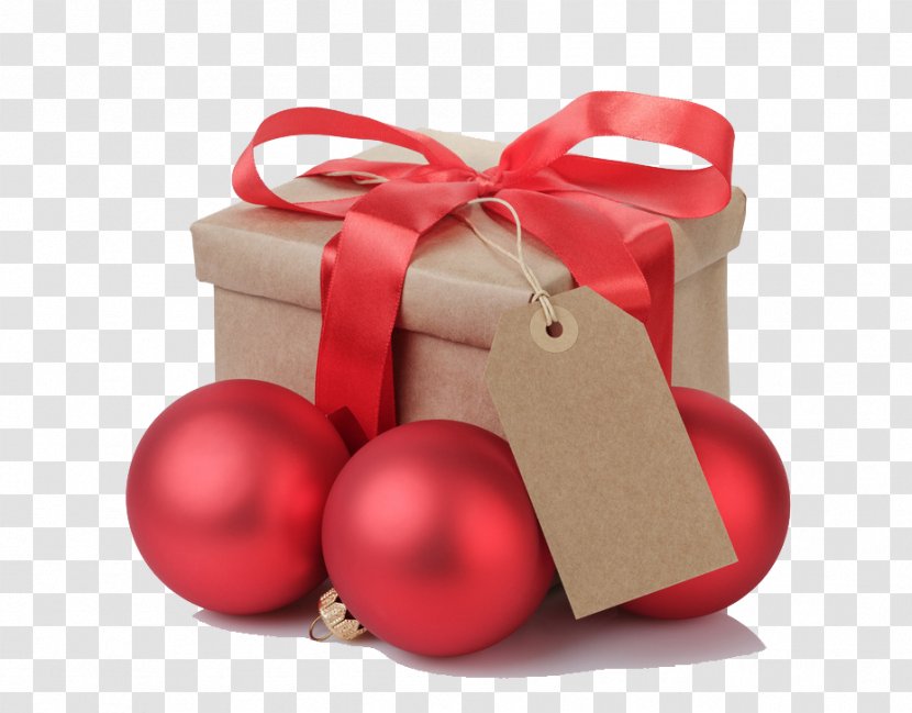 Red Ribbon And Ball - Christmas Ornament Transparent PNG