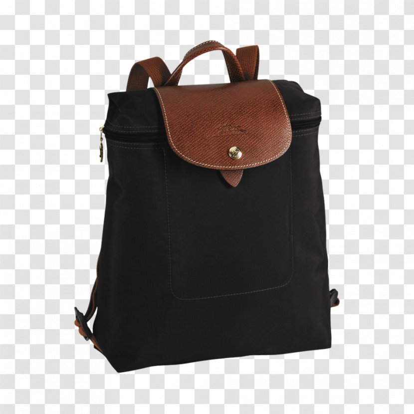 Longchamp 'Le Pliage' Backpack Tote Bag Handbag - Brown Transparent PNG
