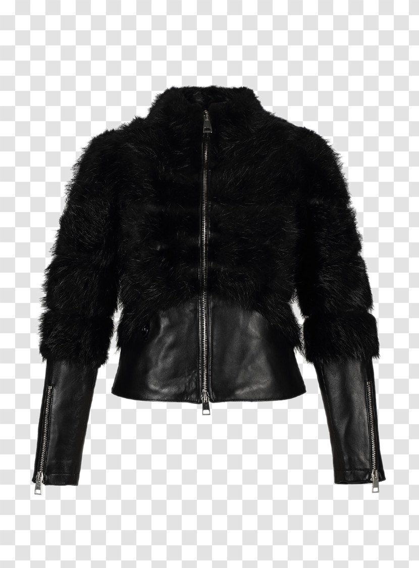 Leather Jacket Fur Clothing Coat - Beaver Fashion Stitching Long-sleeved Jacket, Ms. Transparent PNG
