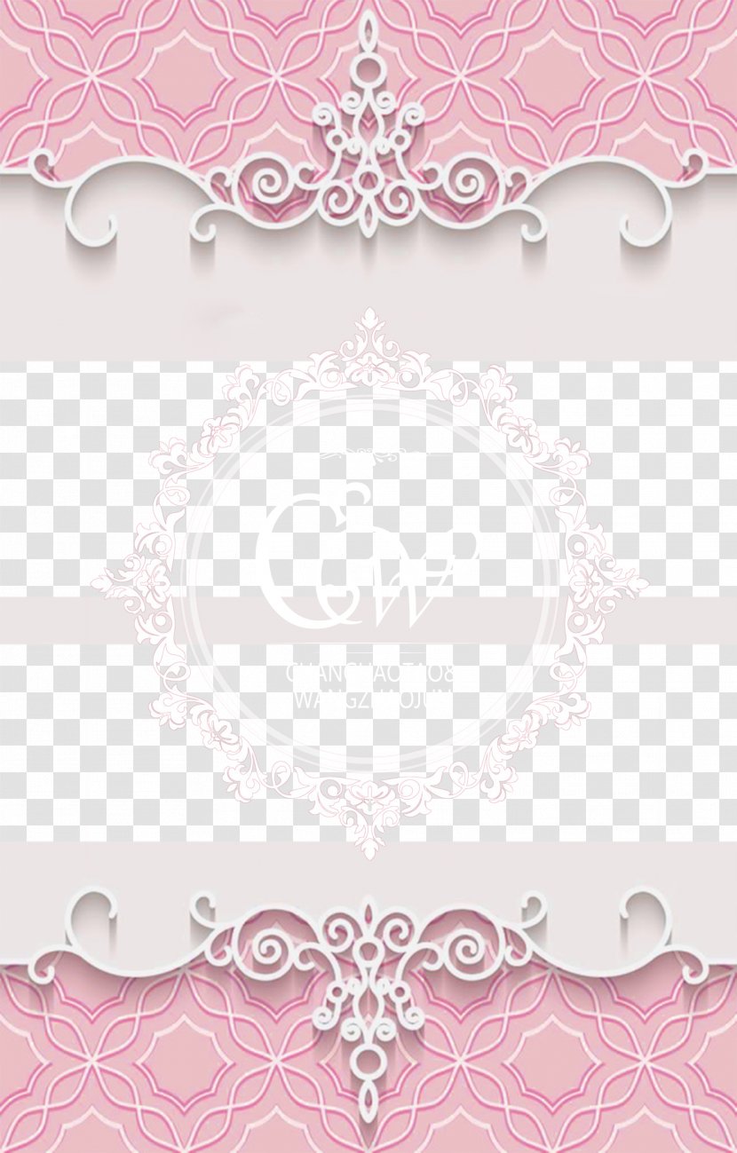 Paper Visual Arts Pink Pattern - Romantic Wedding Background Material Transparent PNG