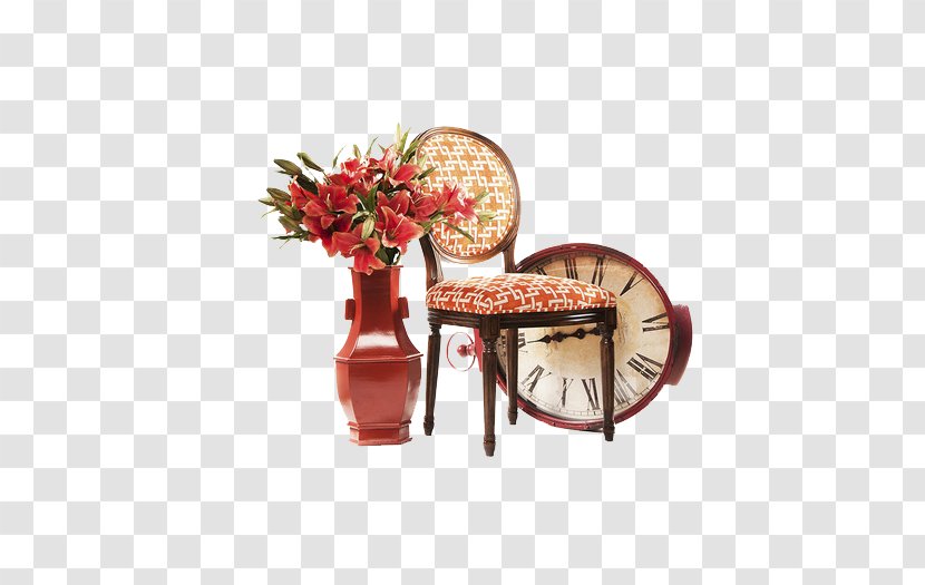 Table Furniture Designer - Aurkezle - Vase Chair Clock Decorative Pattern Transparent PNG