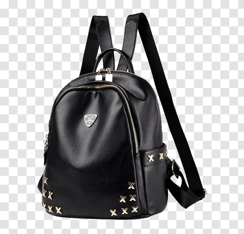 Fashion Backpack BLACKPINK Handbag - Leather - Metal Zipper Transparent PNG