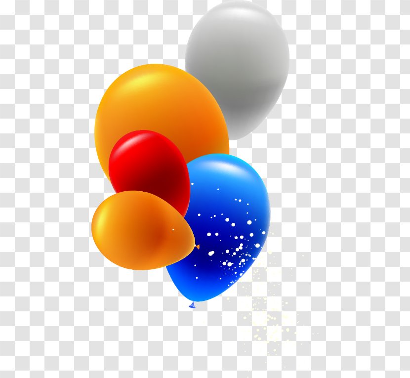 Balloon Drawing - Orange - Hand Colored Balloons Pattern Transparent PNG