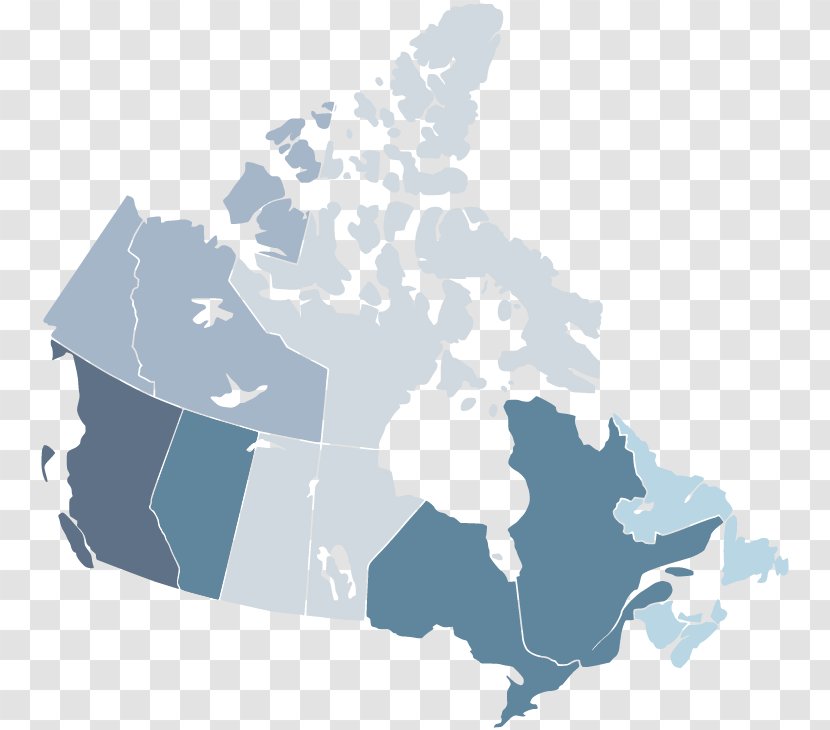 Flag Of Canada Blank Map World - Blue - Corporate Representative Transparent PNG
