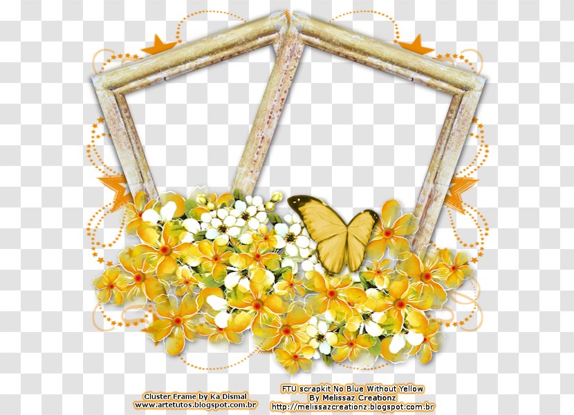 Butterfly Insect Pollinator Flower Invertebrate - Yellow Crown Frame Picture Transparent PNG