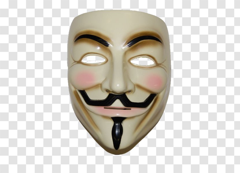 V For Vendetta Guy Fawkes Mask Anonymous - Headgear Transparent PNG