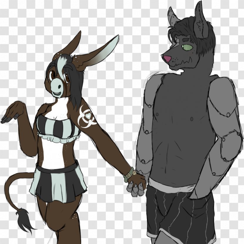 Cat Horse Legendary Creature Mammal - Mythical - Couple Sketch Transparent PNG