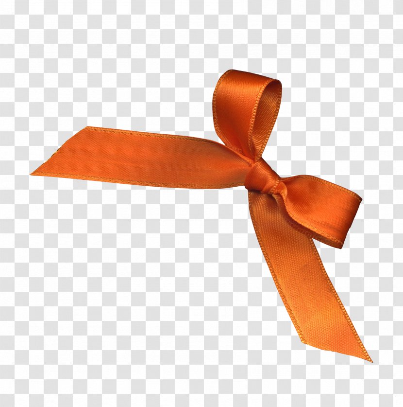 Orange Ribbon Clip Art - Bow Transparent PNG