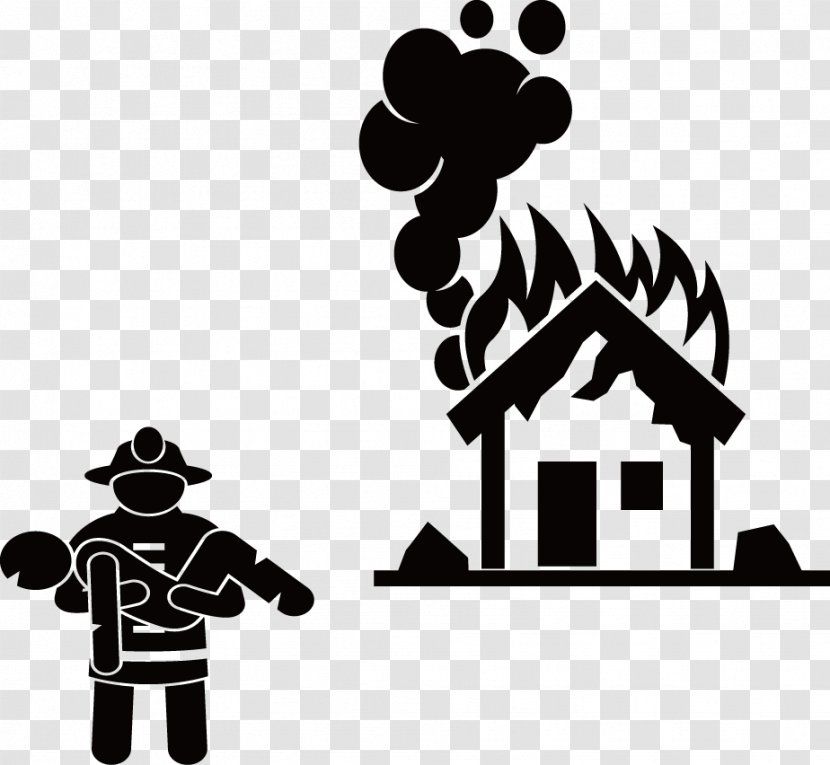 Firefighter Stick Figure Firefighting - Fire Department - Rescue Transparent PNG