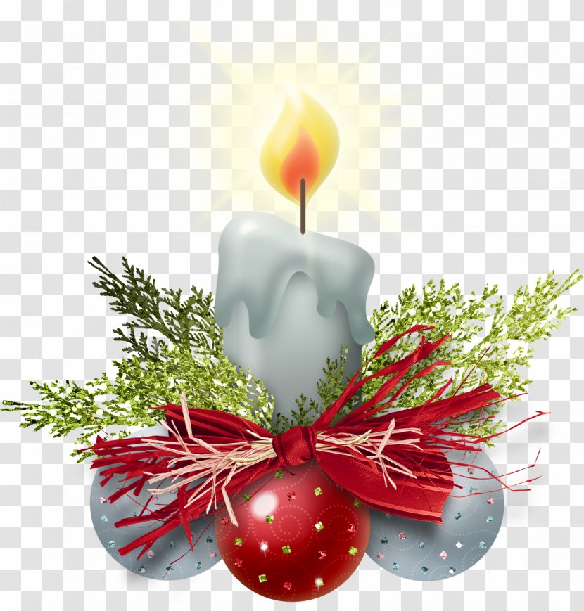 Santa Claus Christmas Tree Candle - Decorative Candles Transparent PNG