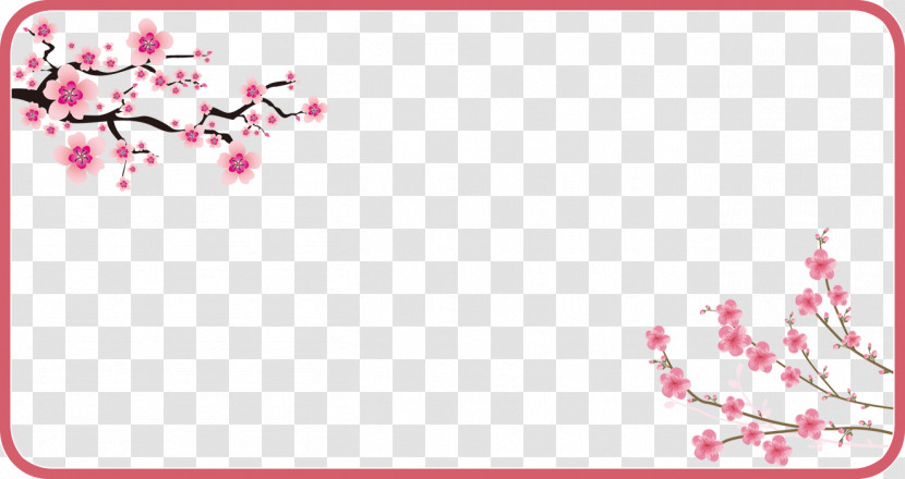 Cherry Flower Frame Sakura Frame Floral Frame Transparent PNG