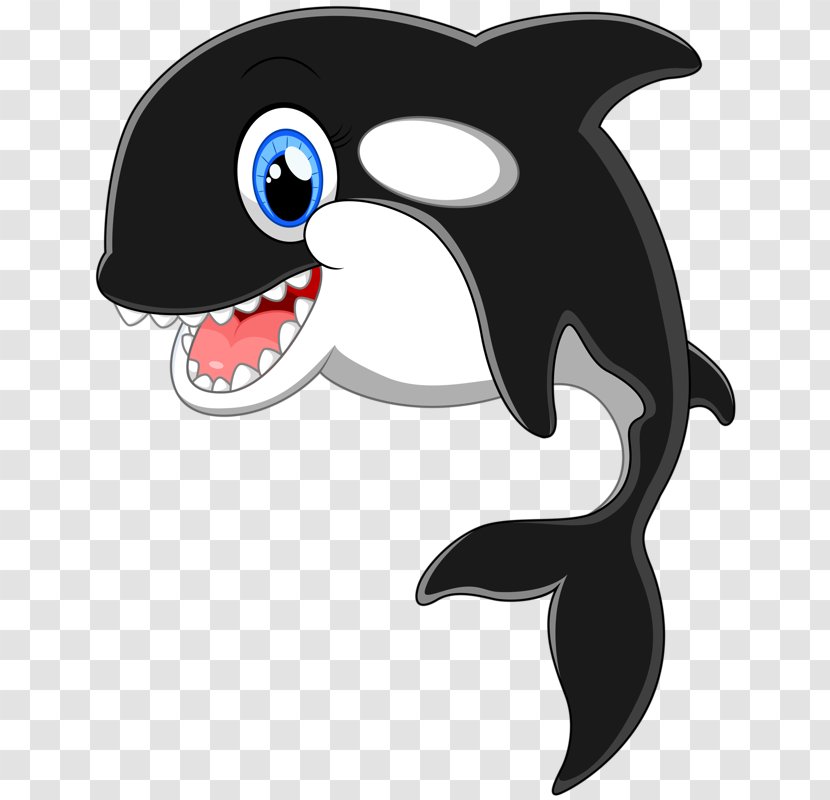 Cartoon Killer Whale Clip Art - Dolphin - Black Transparent PNG