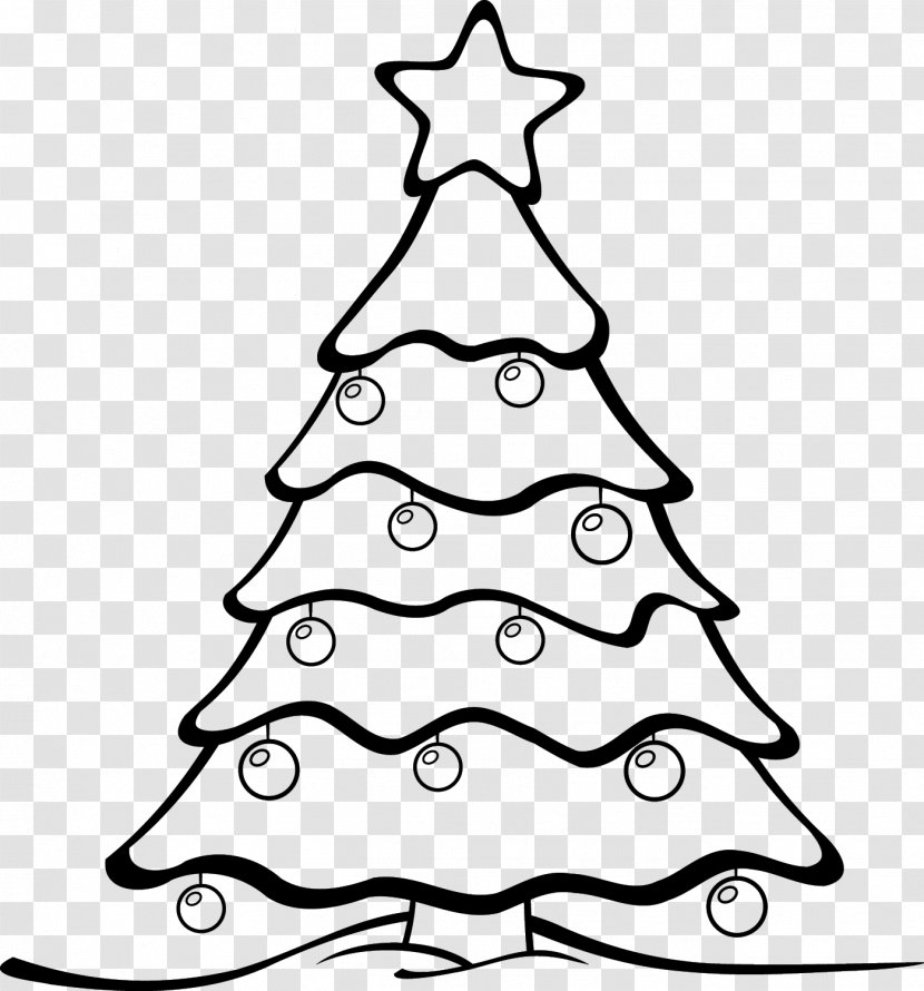 Clip Art Christmas Tree Day Drawing Black & White Collection - Engaging Outline Transparent PNG