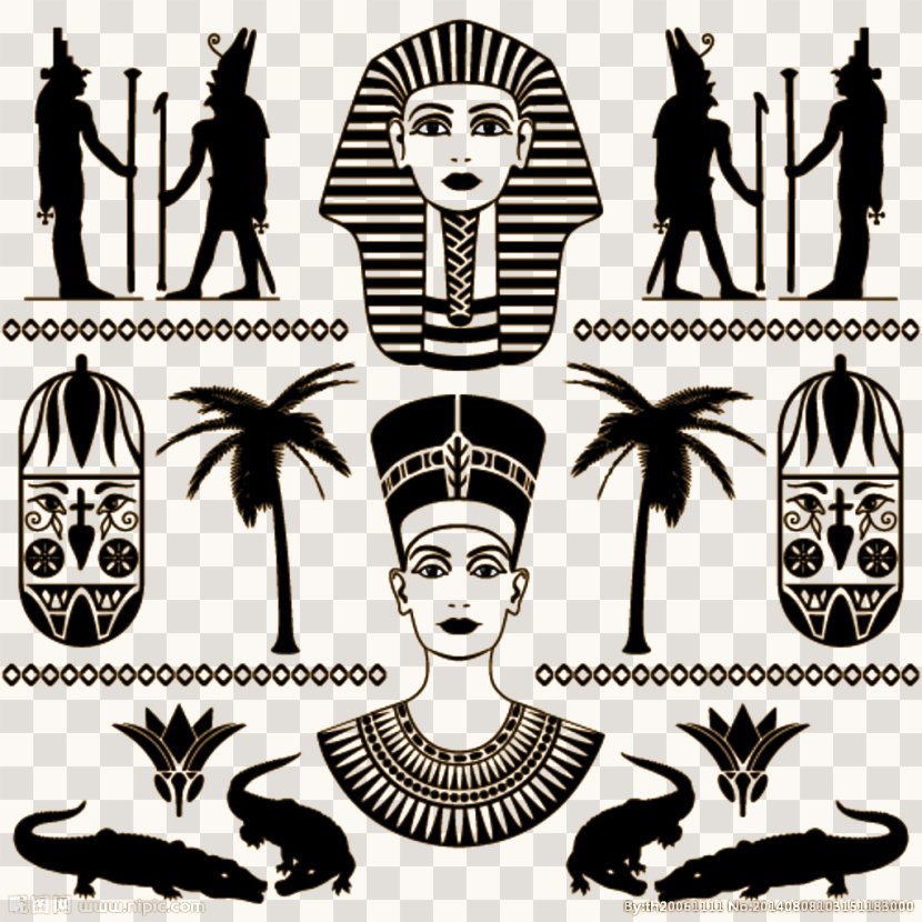 Ancient Egypt Stock Photography Illustration - Monochrome - Creative Transparent PNG