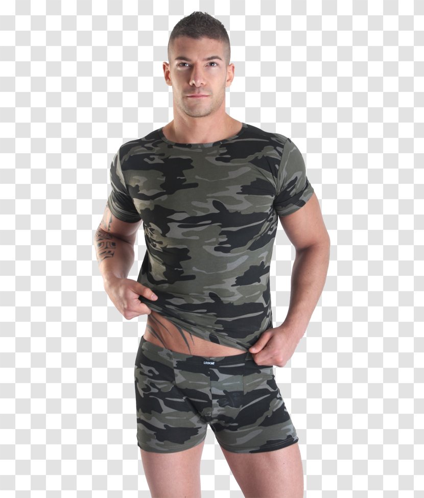 T-shirt Military Camouflage Waist Sleeve Transparent PNG