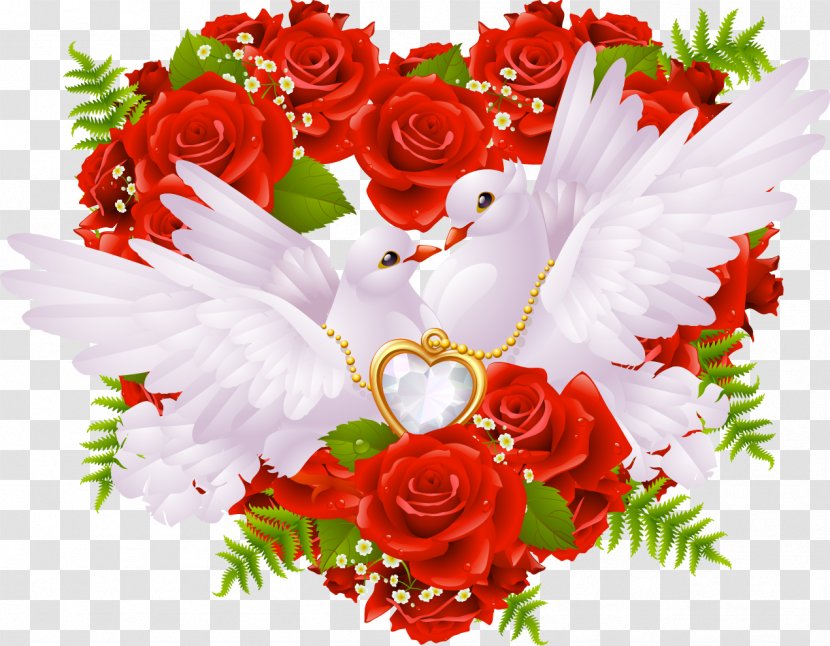 Love Rose Heart Wallpaper - Garden Roses - Wedding Flowers Transparent PNG