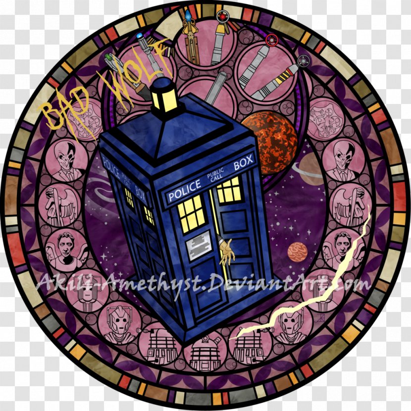 Tenth Doctor Stained Glass Window - Amy Pond - Who Transparent PNG