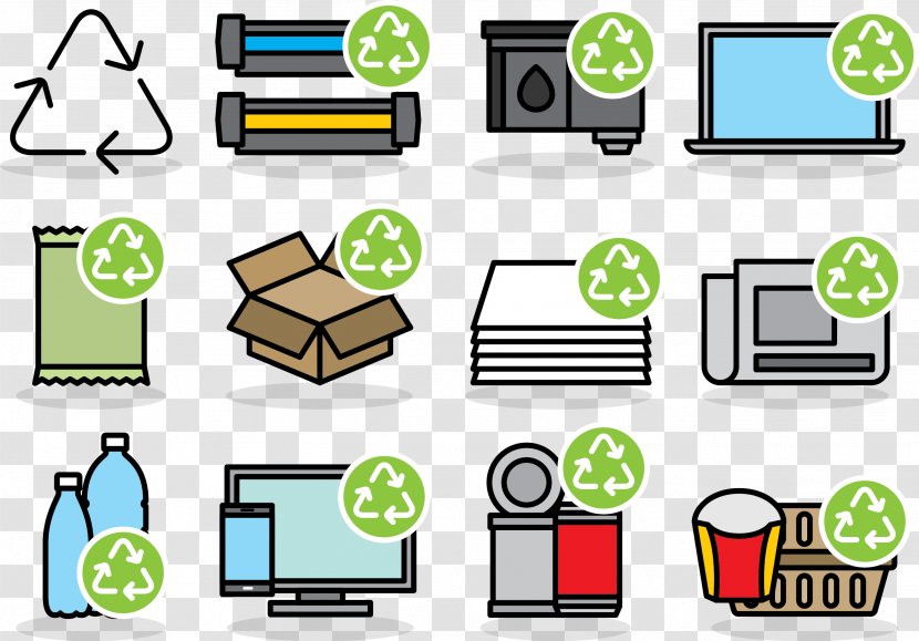 Recycling Symbol Paper Waste - Area - Vector Transparent PNG