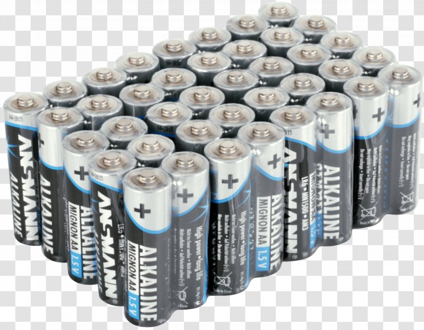 Electric Battery Alkaline AA Cylinder Capacitor - Aluminium Transparent PNG