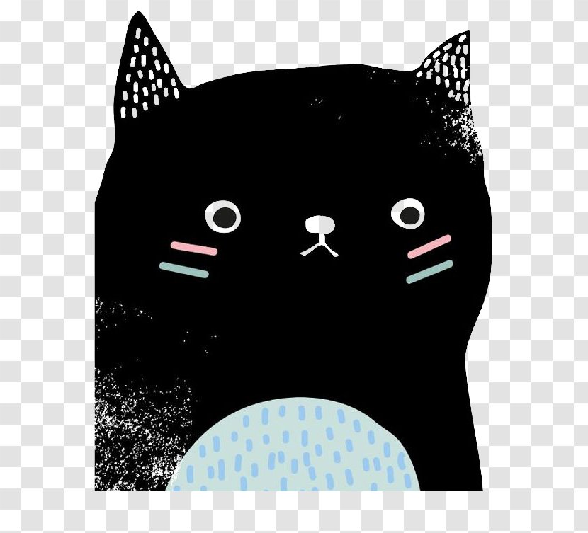 Cat Drawing Illustration - Small To Medium Sized Cats - Black Transparent PNG
