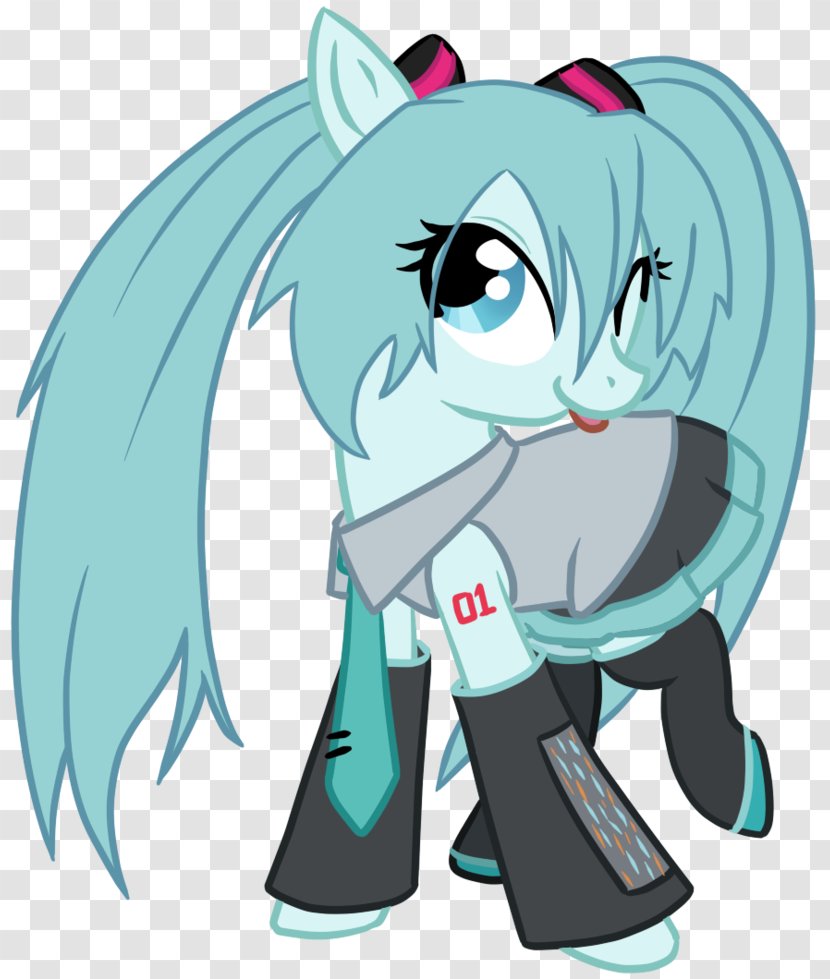Pony Hatsune Miku Drawing Vocaloid - Watercolor - My Little Poney Transparent PNG