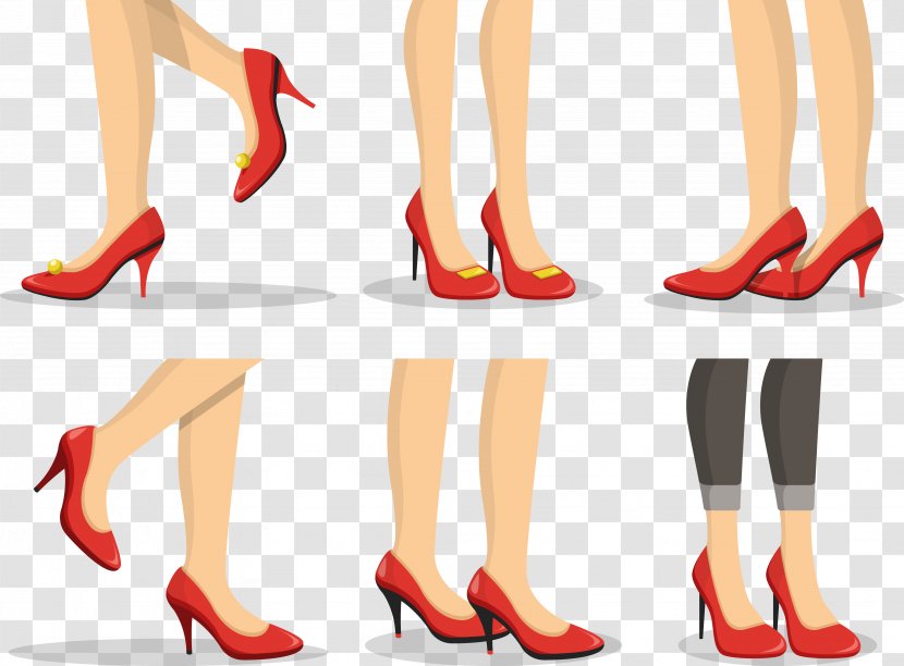 High-heeled Footwear Red Shoe - Silhouette - Shoes Transparent PNG