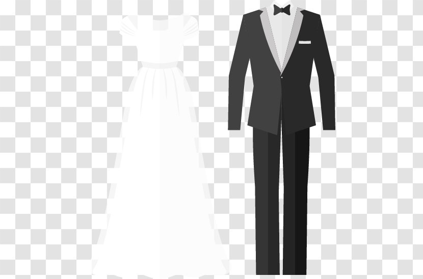 Tuxedo Suit Wedding - Dress - Vector Hand-painted Transparent PNG